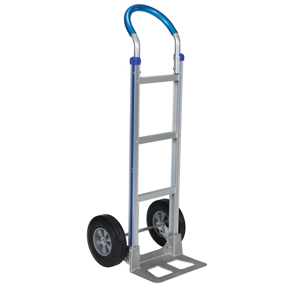 Silver Aluminum Single Loop Handle Hard Rubber Wheels
